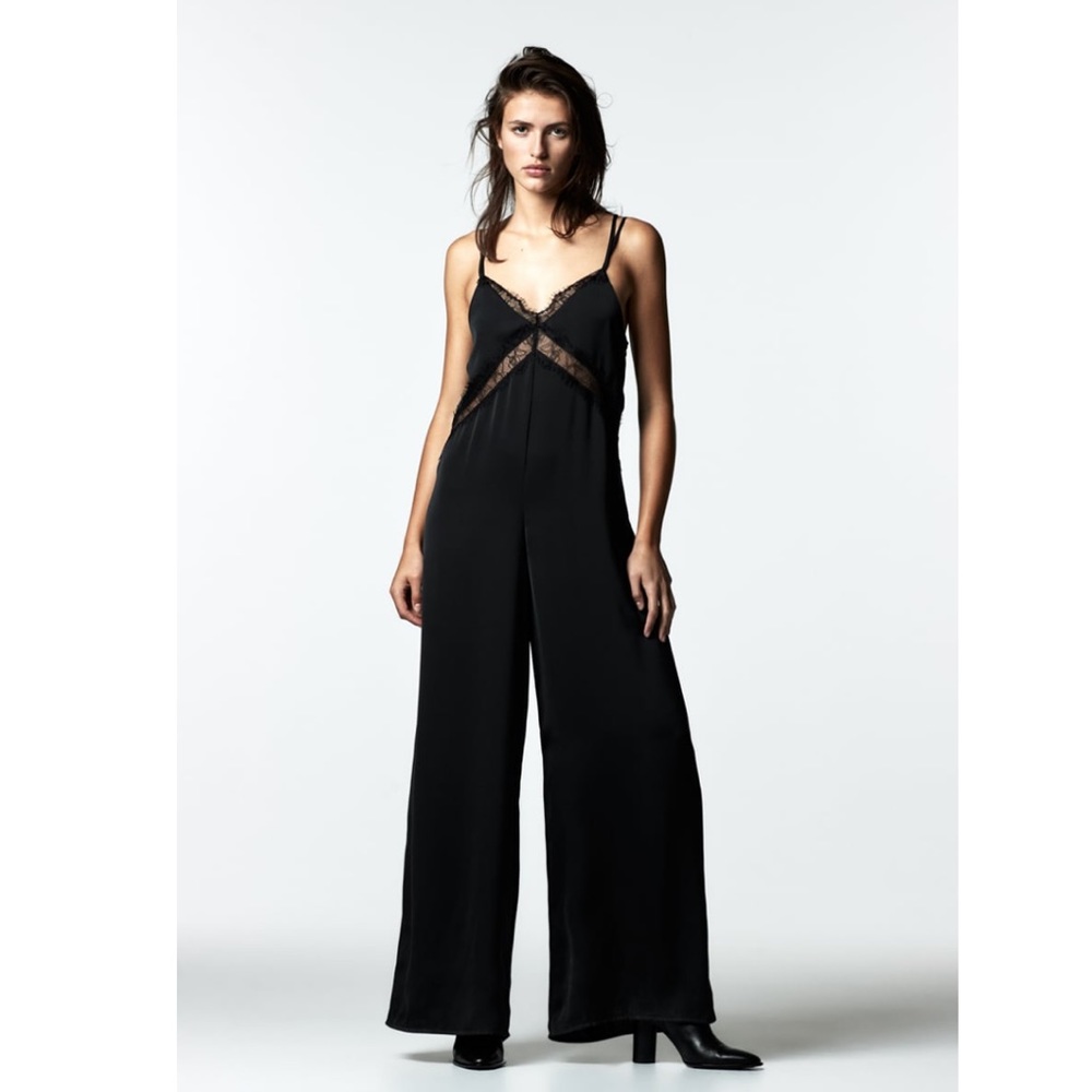 Satin Effect Jumpsuit Size S NWT